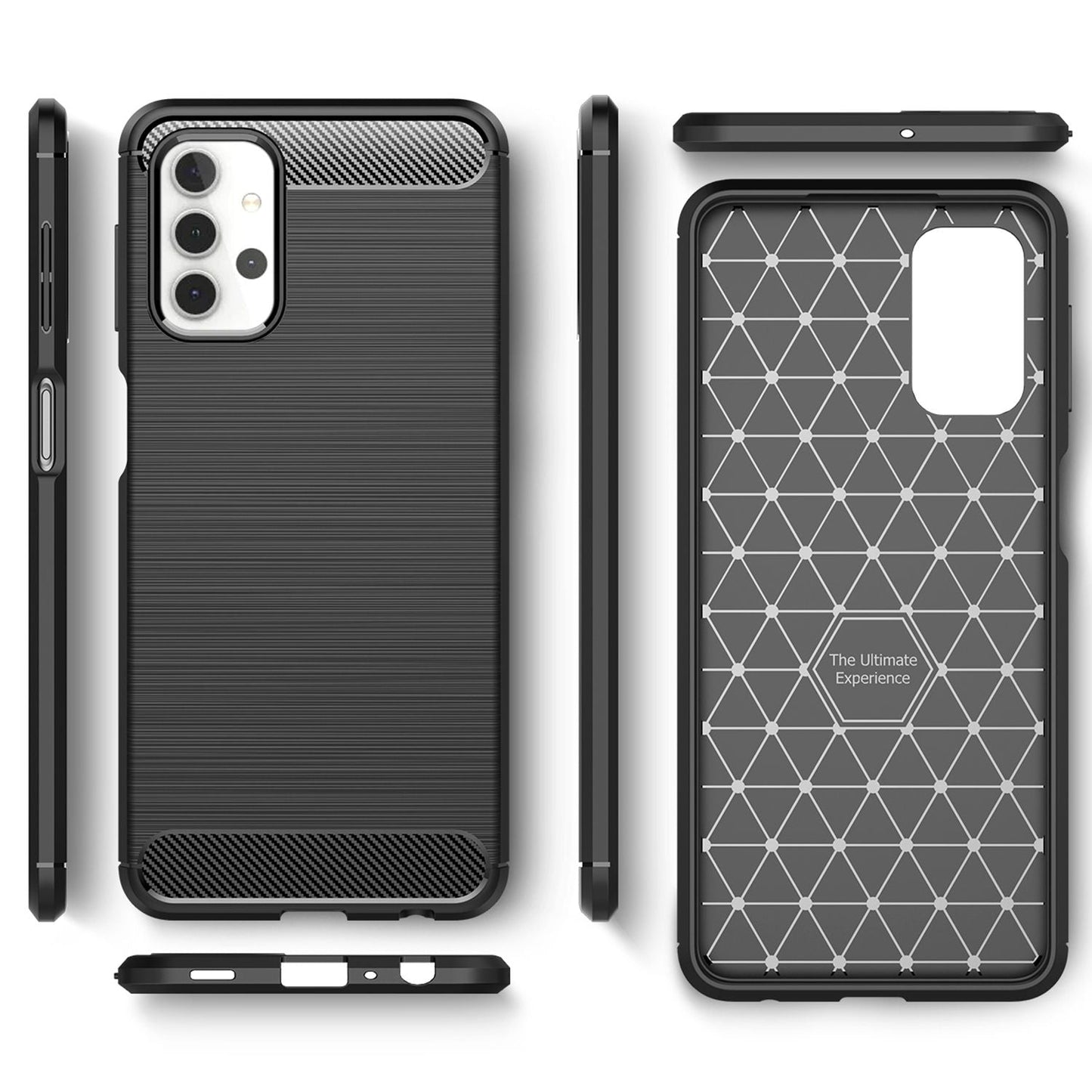 NALIA Silikonhülle für Samsung Galaxy A32 5G – Rutschfest & Matt – VORTEX (Gebürstete Optik & Carbon Design) – Marke aus Berlin