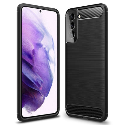 NALIA Silikonhülle für Samsung Galaxy S21 Plus – Rutschfest & Matt – VORTEX (Gebürstete Optik & Carbon Design) – Marke aus Berlin