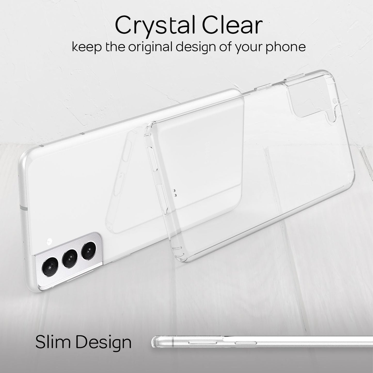 NALIA Transparente Hülle für Samsung Galaxy S21 – Harte Rückseite & Silikon Rand – IGNITE (Stoßfeste Handyhülle & Verstärkte Ecken) – Marke aus Berlin