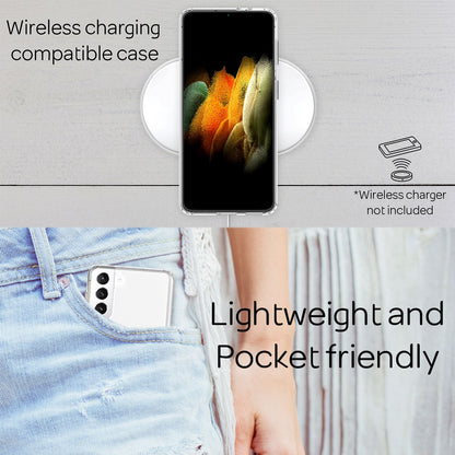 NALIA Transparente Hülle für Samsung Galaxy S21 – Harte Rückseite & Silikon Rand – IGNITE (Stoßfeste Handyhülle & Verstärkte Ecken) – Marke aus Berlin