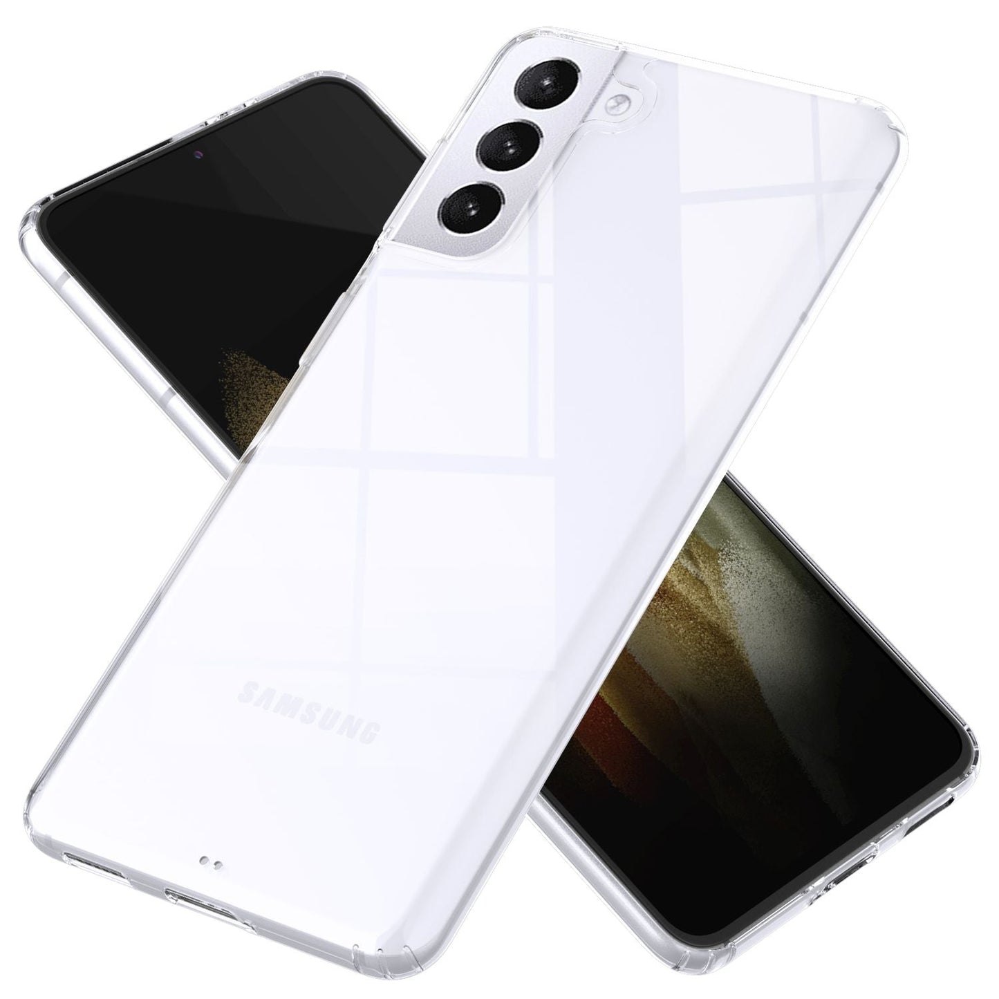 NALIA Transparente Hülle für Samsung Galaxy S21 Plus – Harte Rückseite & Silikon Rand – IGNITE (Stoßfeste Handyhülle & Verstärkte Ecken) – Marke aus Berlin