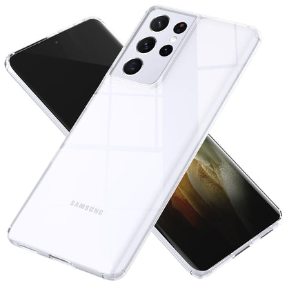 NALIA Transparente Hülle für Samsung Galaxy S21 Ultra – Harte Rückseite & Silikon Rand – IGNITE (Stoßfeste Handyhülle & Verstärkte Ecken) – Marke aus Berlin