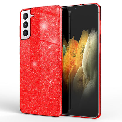 NALIA Glitzerhülle für Samsung Galaxy S21 – Funkelnder Glitzer-Look & Grip – SHINEPOP (Silikon Case) – Marke aus Berlin