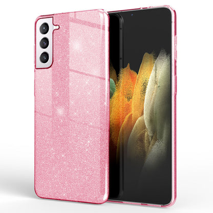 NALIA Glitzerhülle für Samsung Galaxy S21 Plus – Funkelnder Glitzer-Look & Grip – SHINEPOP (Silikon Case) – Marke aus Berlin