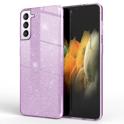 NALIA Glitzerhülle für Samsung Galaxy S21 Plus – Funkelnder Glitzer-Look & Grip – SHINEPOP (Silikon Case) – Marke aus Berlin