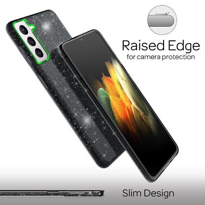 NALIA Glitzerhülle für Samsung Galaxy S21 Plus – Funkelnder Glitzer-Look & Grip – SHINEPOP (Silikon Case) – Marke aus Berlin