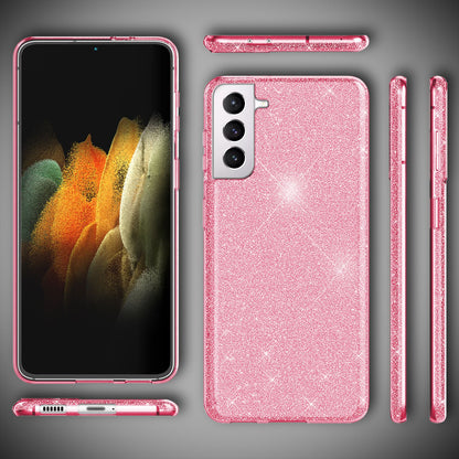 NALIA Glitzerhülle für Samsung Galaxy S21 Plus – Funkelnder Glitzer-Look & Grip – SHINEPOP (Silikon Case) – Marke aus Berlin
