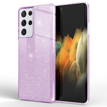 NALIA Glitzerhülle für Samsung Galaxy S21 Ultra – Funkelnder Glitzer-Look & Grip – SHINEPOP (Silikon Case) – Marke aus Berlin
