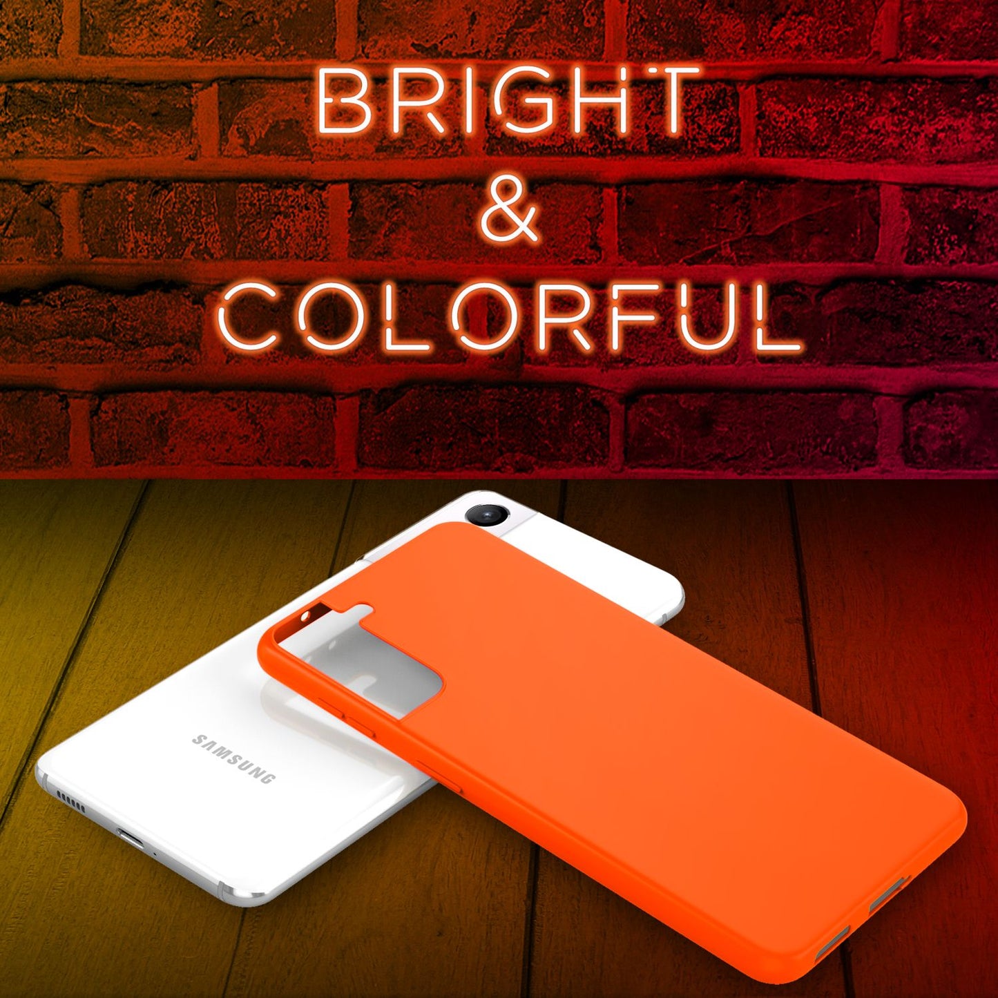 NALIA Neon Silikonhülle für Samsung Galaxy S21 – Soft-Touch & Signal-Neon – NEONSHOCK (Matte Schutzhülle) – Marke aus Berlin