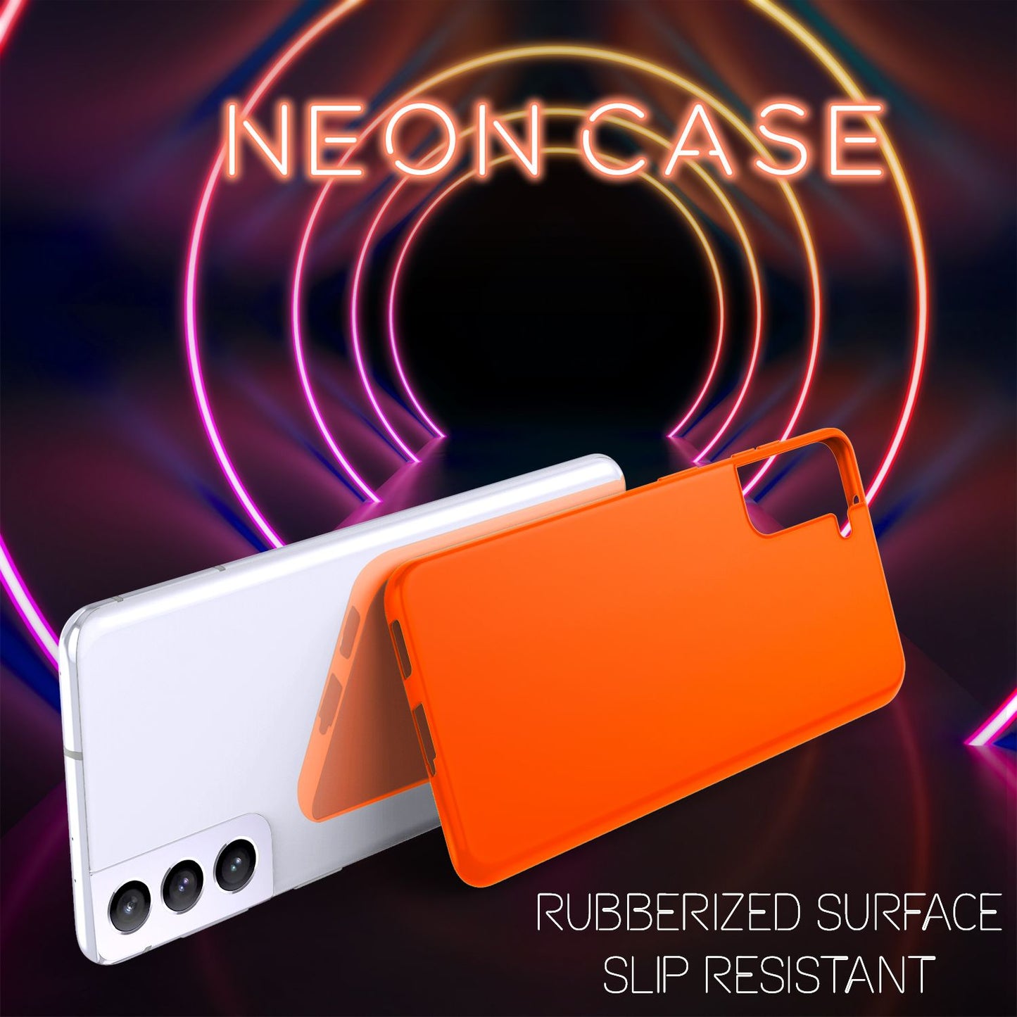 NALIA Neon Silikonhülle für Samsung Galaxy S21 Plus – Soft-Touch & Signal-Neon – NEONSHOCK (Matte Schutzhülle) – Marke aus Berlin