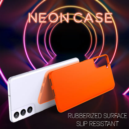NALIA Neon Silikonhülle für Samsung Galaxy S21 Plus – Soft-Touch & Signal-Neon – NEONSHOCK (Matte Schutzhülle) – Marke aus Berlin