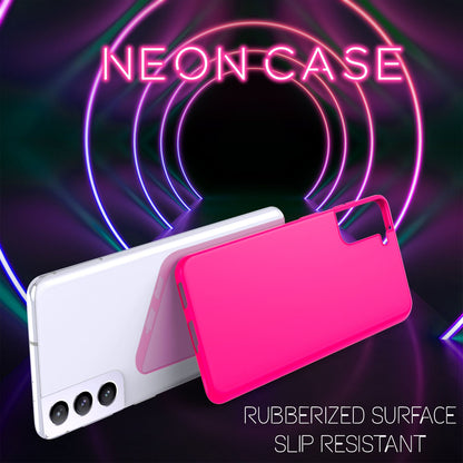NALIA Neon Silikonhülle für Samsung Galaxy S21 Plus – Soft-Touch & Signal-Neon – NEONSHOCK (Matte Schutzhülle) – Marke aus Berlin