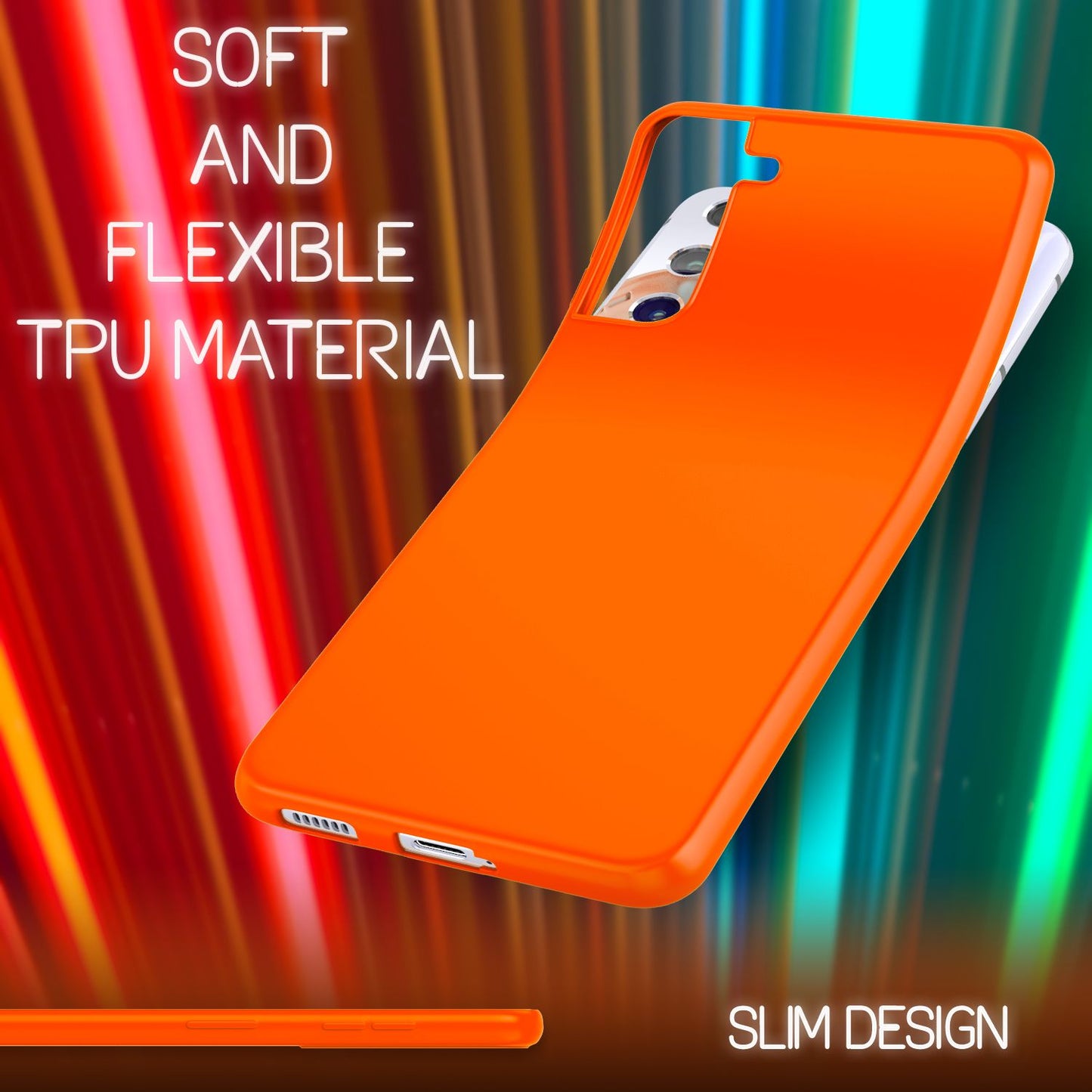 NALIA Neon Silikonhülle für Samsung Galaxy S21 Plus – Soft-Touch & Signal-Neon – NEONSHOCK (Matte Schutzhülle) – Marke aus Berlin