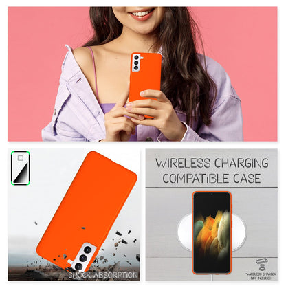 NALIA Neon Silikonhülle für Samsung Galaxy S21 Plus – Soft-Touch & Signal-Neon – NEONSHOCK (Matte Schutzhülle) – Marke aus Berlin