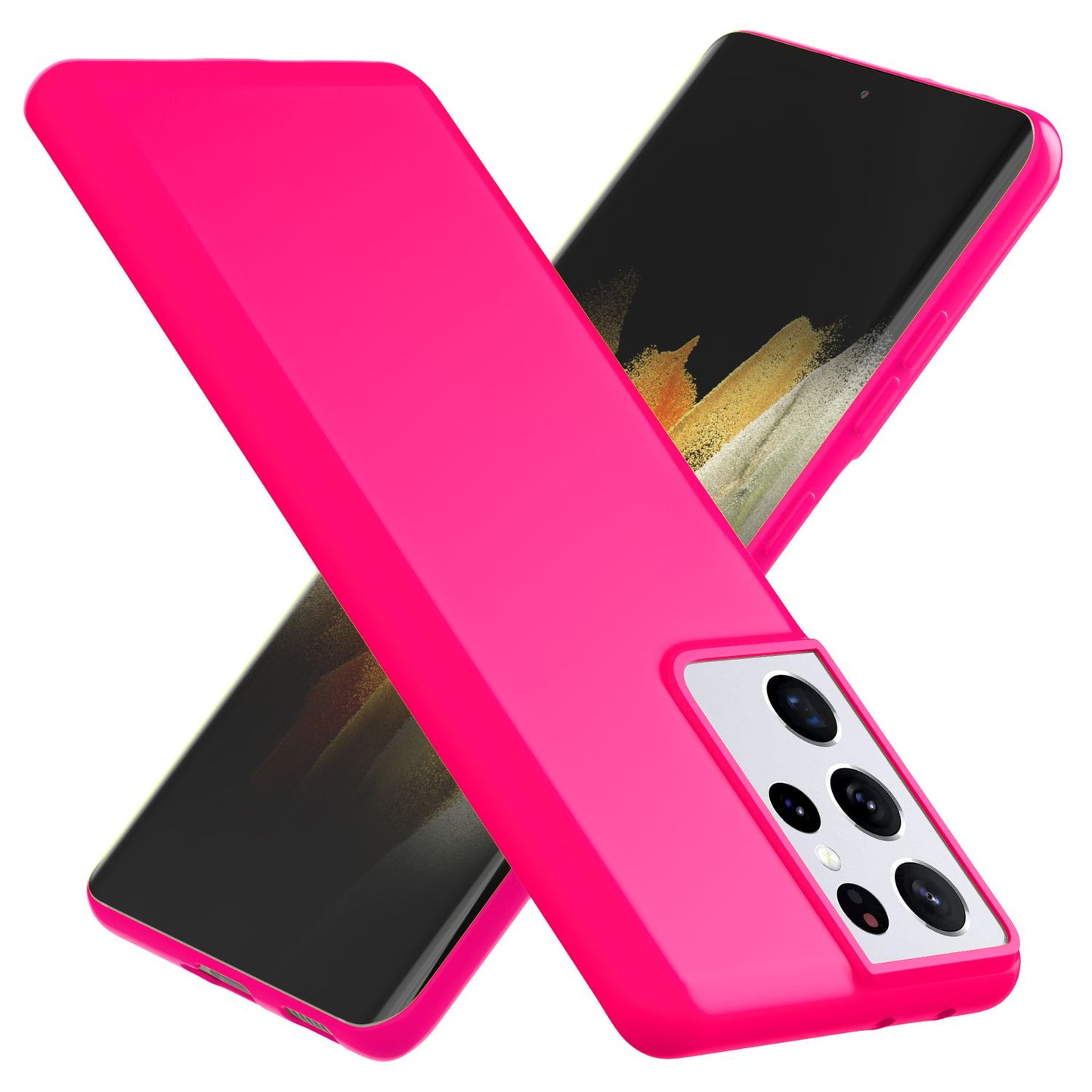 NALIA Neon Silikonhülle für Samsung Galaxy S21 Ultra – Soft-Touch & Signal-Neon – NEONSHOCK (Matte Schutzhülle) – Marke aus Berlin