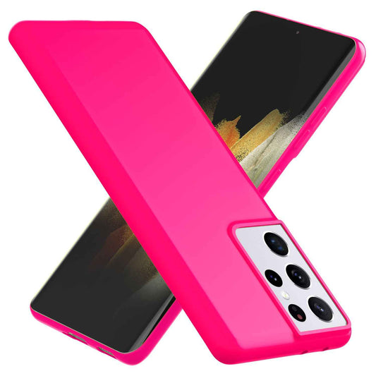 NALIA Neon Silikonhülle für Samsung Galaxy S21 Ultra – Soft-Touch & Signal-Neon – NEONSHOCK (Matte Schutzhülle) – Marke aus Berlin