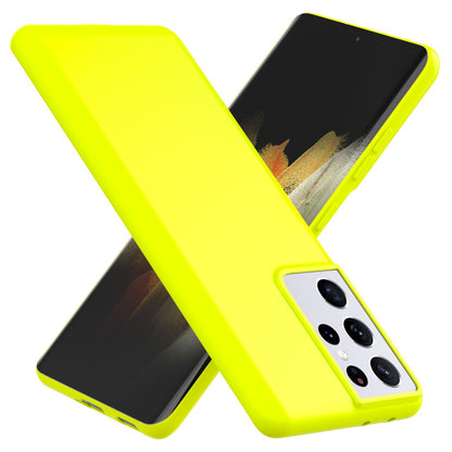 NALIA Neon Silikonhülle für Samsung Galaxy S21 Ultra – Soft-Touch & Signal-Neon – NEONSHOCK (Matte Schutzhülle) – Marke aus Berlin