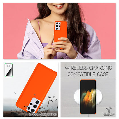 NALIA Neon Silikonhülle für Samsung Galaxy S21 Ultra – Soft-Touch & Signal-Neon – NEONSHOCK (Matte Schutzhülle) – Marke aus Berlin