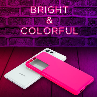 NALIA Neon Silikonhülle für Samsung Galaxy S21 Ultra – Soft-Touch & Signal-Neon – NEONSHOCK (Matte Schutzhülle) – Marke aus Berlin