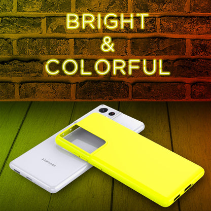 NALIA Neon Silikonhülle für Samsung Galaxy S21 Ultra – Soft-Touch & Signal-Neon – NEONSHOCK (Matte Schutzhülle) – Marke aus Berlin