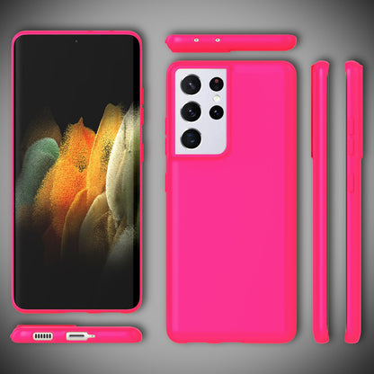 NALIA Neon Silikonhülle für Samsung Galaxy S21 Ultra – Soft-Touch & Signal-Neon – NEONSHOCK (Matte Schutzhülle) – Marke aus Berlin