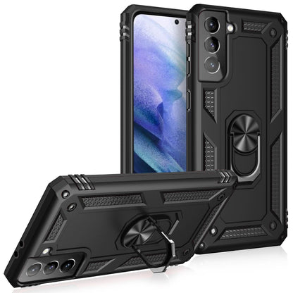 NALIA Panzerhülle für Samsung Galaxy S21 – Ring-Ständer 360° & Magnet-Halterung Kompatibel – RINGDEFEND (Stoßfestes Outdoor Case) – Marke aus Berlin