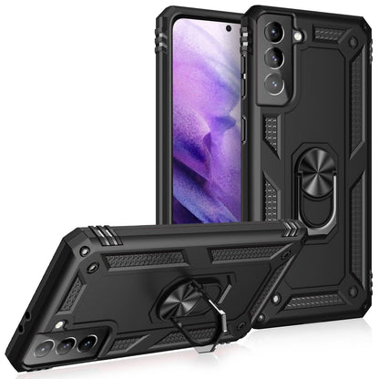 NALIA Panzerhülle für Samsung Galaxy S21 Plus – Ring-Ständer 360° & Magnet-Halterung Kompatibel – RINGDEFEND (Stoßfestes Outdoor Case) – Marke aus Berlin