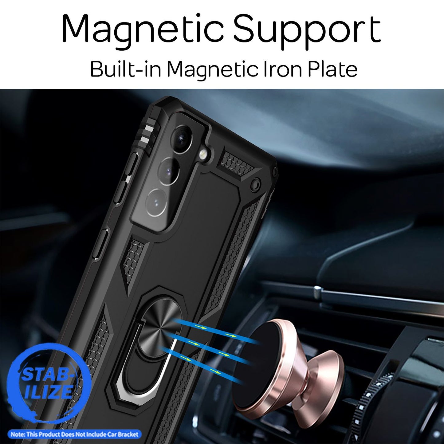 NALIA Panzerhülle für Samsung Galaxy S21 Plus – Ring-Ständer 360° & Magnet-Halterung Kompatibel – RINGDEFEND (Stoßfestes Outdoor Case) – Marke aus Berlin