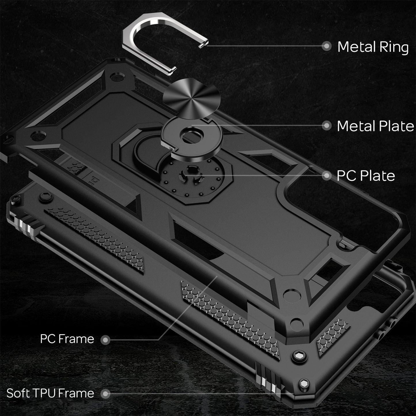 NALIA Panzerhülle für Samsung Galaxy S21 Plus – Ring-Ständer 360° & Magnet-Halterung Kompatibel – RINGDEFEND (Stoßfestes Outdoor Case) – Marke aus Berlin