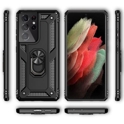 NALIA Panzerhülle für Samsung Galaxy S21 Ultra – Ring-Ständer 360° & Magnet-Halterung Kompatibel – RINGDEFEND (Stoßfestes Outdoor Case) – Marke aus Berlin