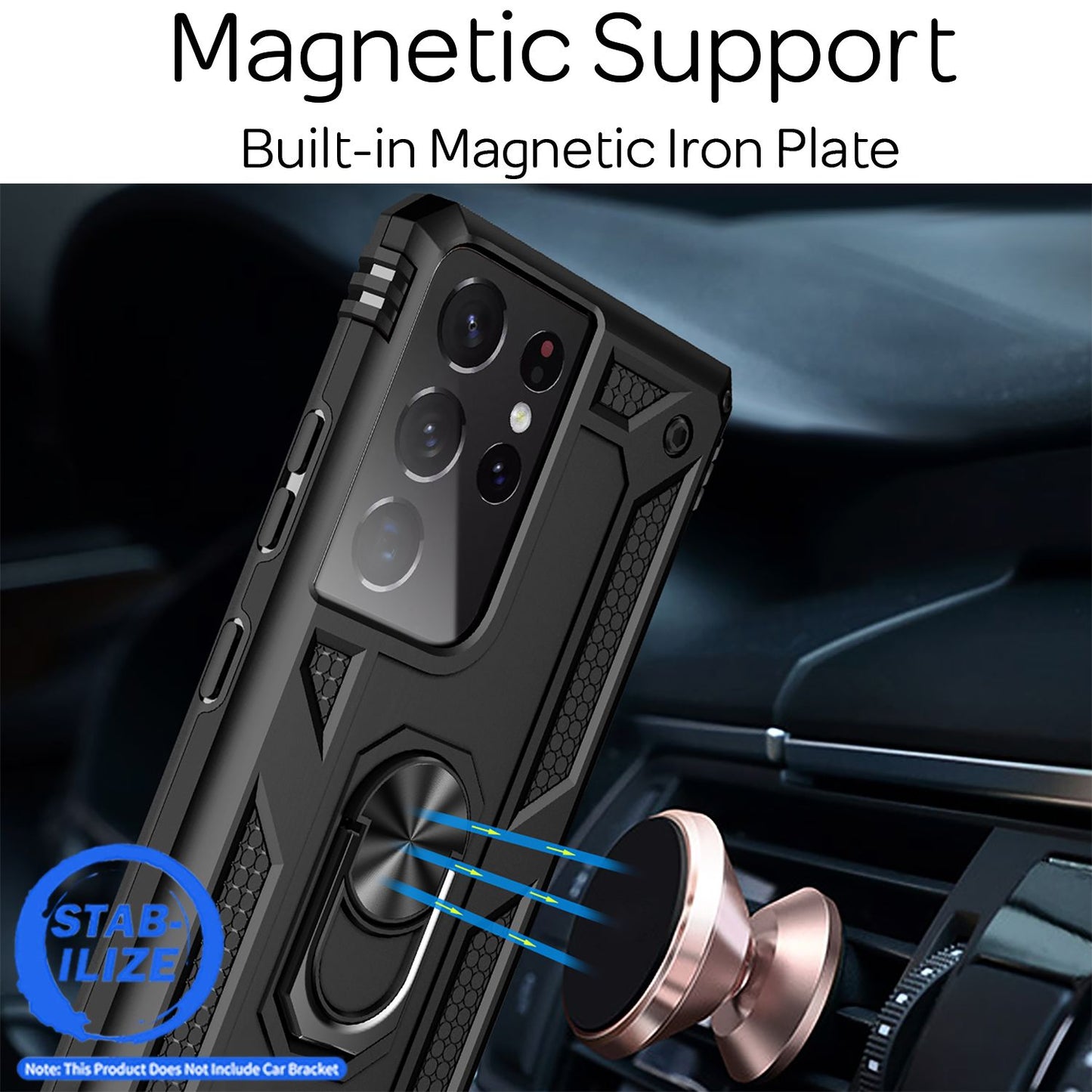 NALIA Panzerhülle für Samsung Galaxy S21 Ultra – Ring-Ständer 360° & Magnet-Halterung Kompatibel – RINGDEFEND (Stoßfestes Outdoor Case) – Marke aus Berlin