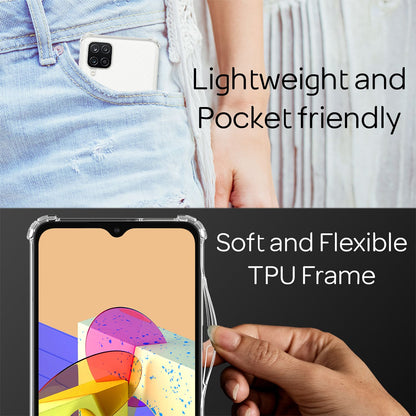 NALIA Handykette für Samsung Galaxy A12 – Transparentes Hybrid-Case & Band – HANGIT (Anti-Gelb Rückseite & Verstellbar) – Marke aus Berlin