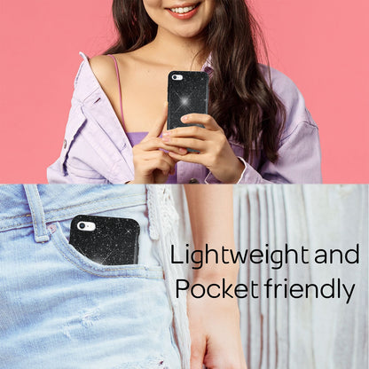 NALIA Glitzerhülle für iPhone 7 / 8 / SE (2020 / 2022) – Funkelnder Glitzer-Look & Grip – SHINEPOP (Silikon Case) – Marke aus Berlin
