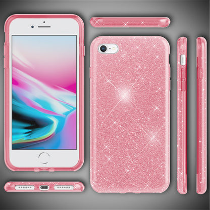 NALIA Glitzerhülle für iPhone 7 / 8 / SE (2020 / 2022) – Funkelnder Glitzer-Look & Grip – SHINEPOP (Silikon Case) – Marke aus Berlin