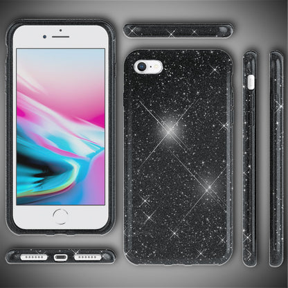 NALIA Glitzerhülle für iPhone 7 / 8 / SE (2020 / 2022) – Funkelnder Glitzer-Look & Grip – SHINEPOP (Silikon Case) – Marke aus Berlin