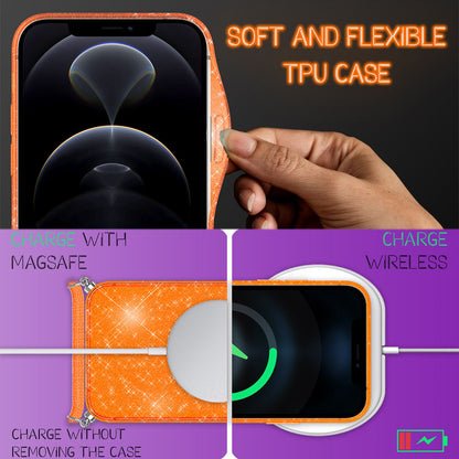 NALIA Handykette mit Neon Glitzerhülle für iPhone 12 Pro Max – Durchsichtig & Funkelnd – HANGIT SPARK (Transparentes Silikon Case zum Umhängen) – Marke aus Berlin