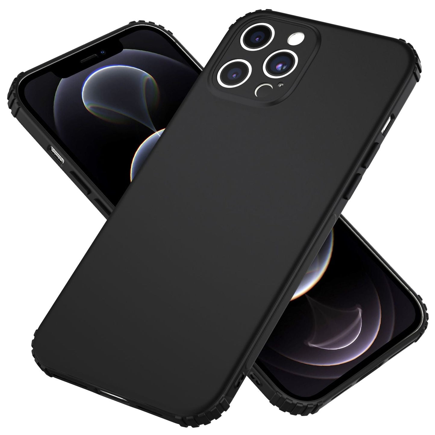 NALIA Extra Dünne Handyhülle kompatibel mit iPhone 12 Pro Max Hülle, Schutzhülle Matt Ultra-Slim Bumper Cover, Rutschfest & Stoßfest Phone Case Handy-Tasche Backcover TPU - Schwarz Silikonhülle Soft