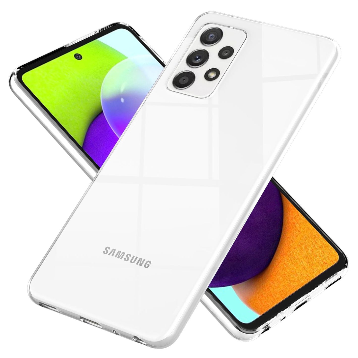 NALIA Transparente Silikonhülle für Samsung Galaxy A52 / A52 5G / A52s 5G – Anti-Gelb & Rutschfest – GLAZE (Handyhülle Kristallklar, Schlank & Stoßfest) – Marke aus Berlin
