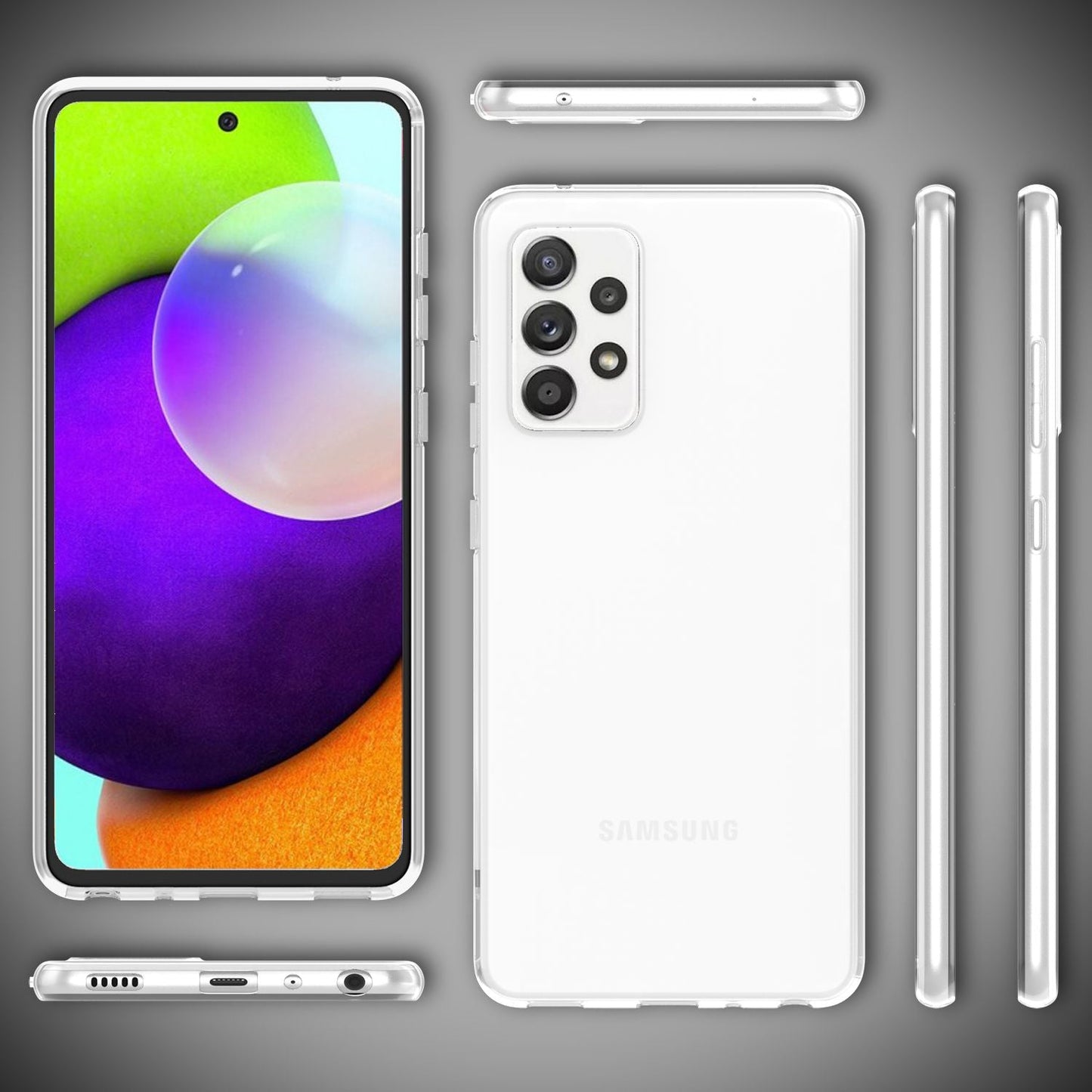 NALIA Transparente Silikonhülle für Samsung Galaxy A52 / A52 5G / A52s 5G – Anti-Gelb & Rutschfest – GLAZE (Handyhülle Kristallklar, Schlank & Stoßfest) – Marke aus Berlin