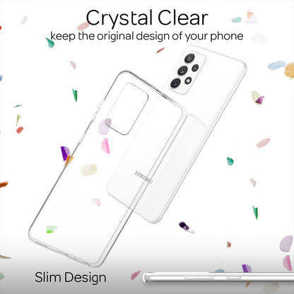 NALIA Transparente Silikonhülle für Samsung Galaxy A72 – Anti-Gelb & Rutschfest – GLAZE (Handyhülle Kristallklar, Schlank & Stoßfest) – Marke aus Berlin