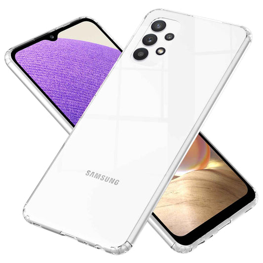NALIA Transparente Hülle für Samsung Galaxy A32 5G – Harte Rückseite & Silikon Rand – IGNITE (Stoßfeste Handyhülle & Verstärkte Ecken) – Marke aus Berlin