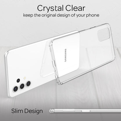 NALIA Transparente Hülle für Samsung Galaxy A32 5G – Harte Rückseite & Silikon Rand – IGNITE (Stoßfeste Handyhülle & Verstärkte Ecken) – Marke aus Berlin