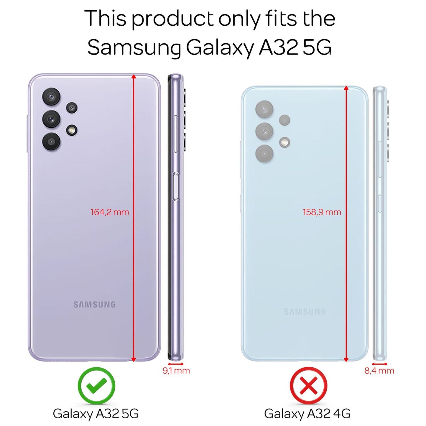 NALIA Transparente Hülle für Samsung Galaxy A32 5G – Harte Rückseite & Silikon Rand – IGNITE (Stoßfeste Handyhülle & Verstärkte Ecken) – Marke aus Berlin