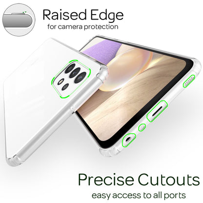 NALIA Transparente Hülle für Samsung Galaxy A32 5G – Harte Rückseite & Silikon Rand – IGNITE (Stoßfeste Handyhülle & Verstärkte Ecken) – Marke aus Berlin