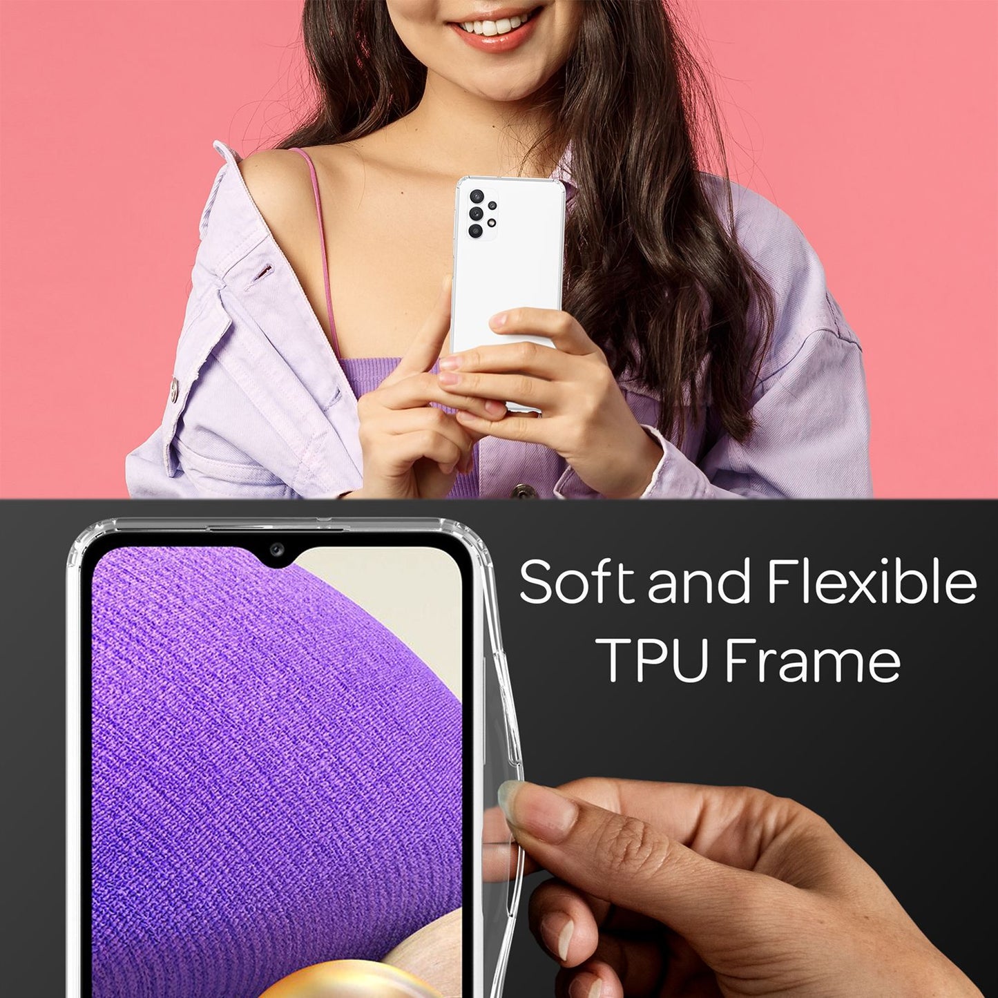 NALIA Transparente Hülle für Samsung Galaxy A32 5G – Harte Rückseite & Silikon Rand – IGNITE (Stoßfeste Handyhülle & Verstärkte Ecken) – Marke aus Berlin