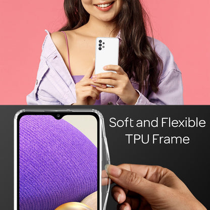 NALIA Transparente Hülle für Samsung Galaxy A32 5G – Harte Rückseite & Silikon Rand – IGNITE (Stoßfeste Handyhülle & Verstärkte Ecken) – Marke aus Berlin