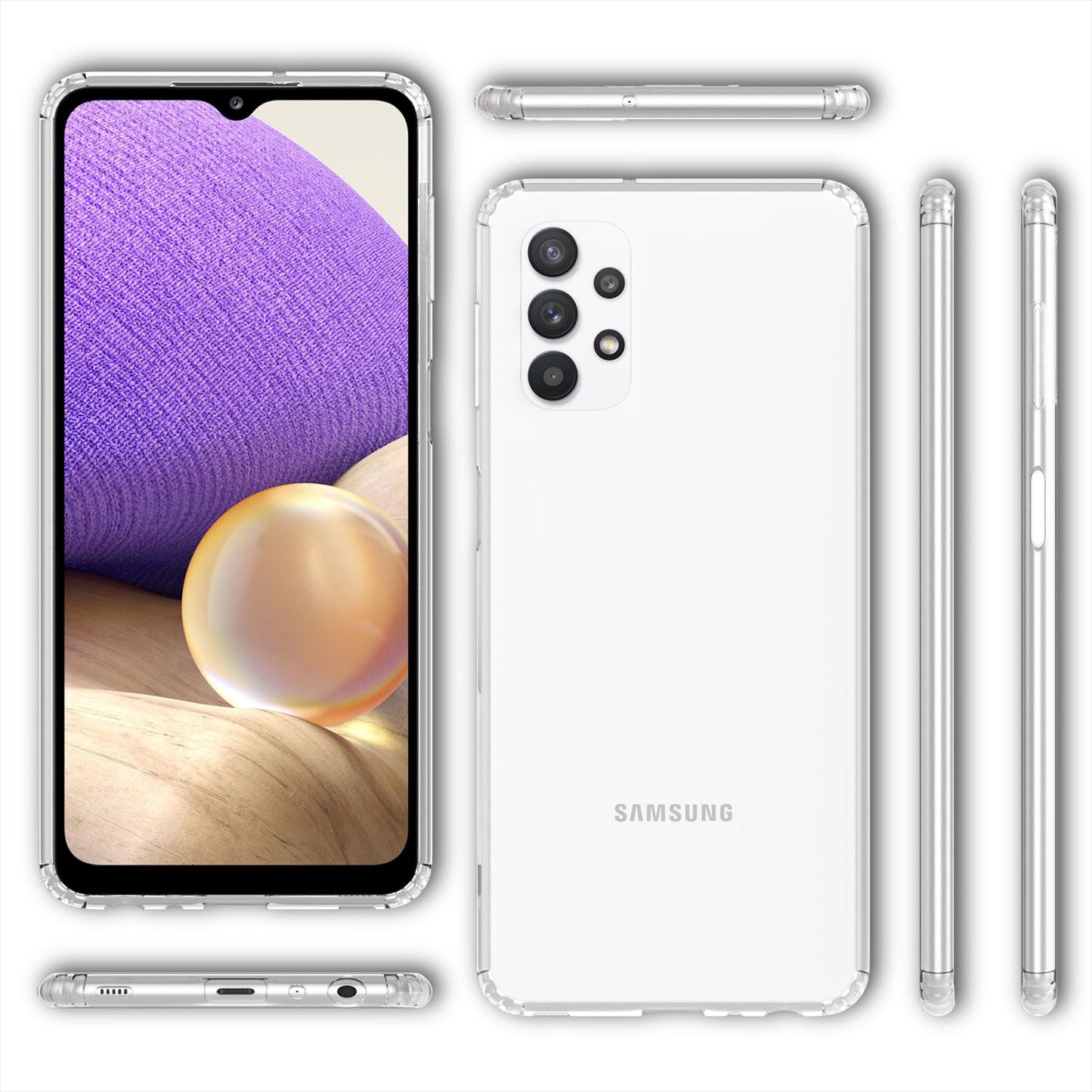 NALIA Transparente Hülle für Samsung Galaxy A32 5G – Harte Rückseite & Silikon Rand – IGNITE (Stoßfeste Handyhülle & Verstärkte Ecken) – Marke aus Berlin