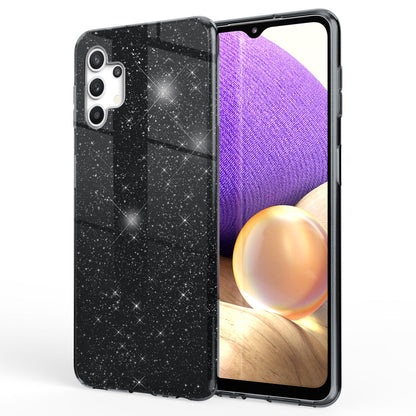 NALIA Glitzerhülle für Samsung Galaxy A32 5G – Funkelnder Glitzer-Look & Grip – SHINEPOP (Silikon Case) – Marke aus Berlin