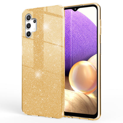 NALIA Glitzerhülle für Samsung Galaxy A32 5G – Funkelnder Glitzer-Look & Grip – SHINEPOP (Silikon Case) – Marke aus Berlin