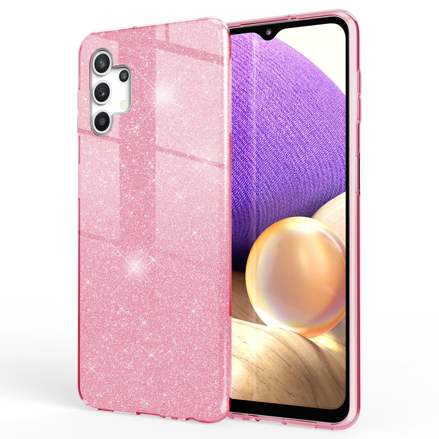 NALIA Glitzerhülle für Samsung Galaxy A32 5G – Funkelnder Glitzer-Look & Grip – SHINEPOP (Silikon Case) – Marke aus Berlin